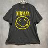 Футболка с изображением смайлика Nirvana 2XL Гранж Y2K Винтажный стиль Графическая рубашка