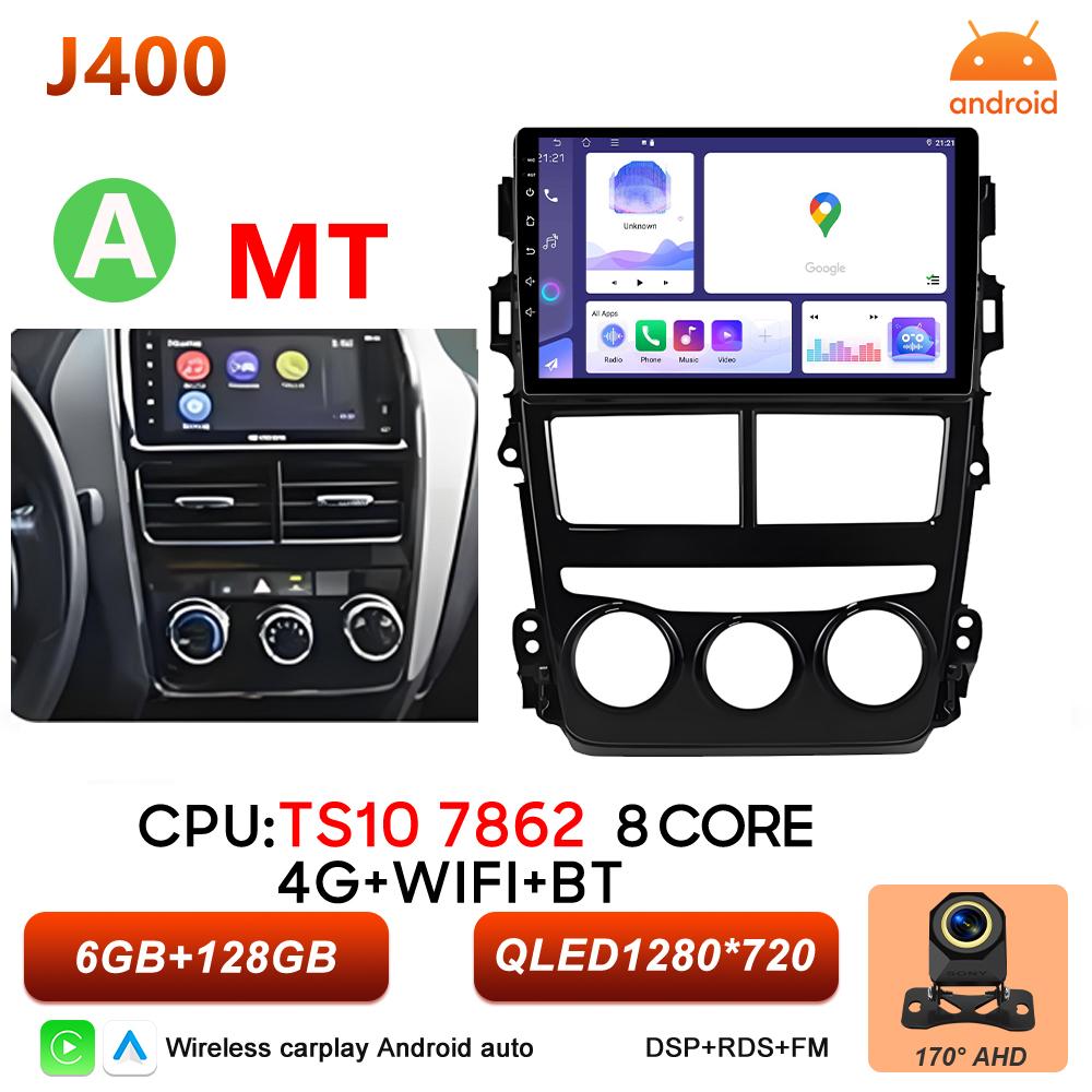 Android 16 Car Radio Carplay For Toyota Vios Yaris 2018 2019 2020 Multimedia Player Video 2k Touch Screen 5G Wifi Bluetooth DVD