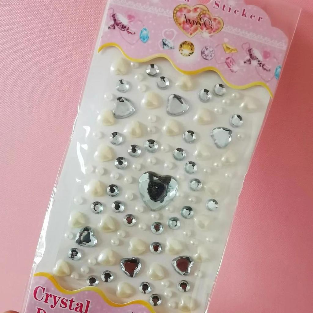 1 лист 3D наклейки в форме сердца акриловые хрустальные детские наклейки имитация бриллиантов жемчуга фотоальбомы украшения наклейки
