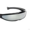 Futuristic Narrow Cyclops Color Mirrored Lens Visor Sunglasses