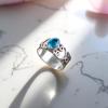 Швейцарский голубой топаз драгоценный камень 925 стерлинговое серебро ювелирные изделия ручной работы дизайнерское кольцо RR-16-16