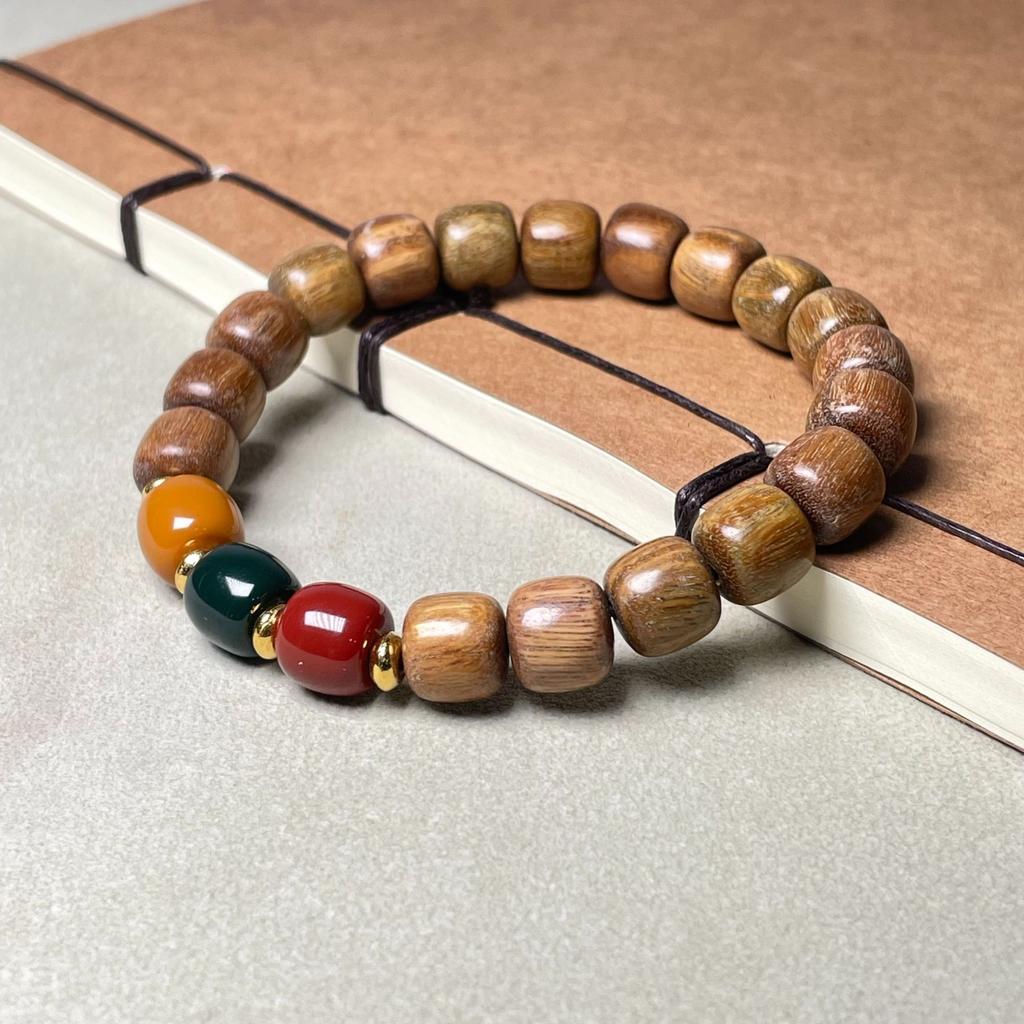 Зеленый сандал, бамбук, светящееся беговое кольцо «Вечная ночь», женский браслет, красный сандал, кровавый сандал, маленький браслет из сандалового дерева для Барби