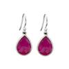 Ruby 925 Sterling Silver Earrings, Pear Gemstone Handmade Earrings, Gift For Her