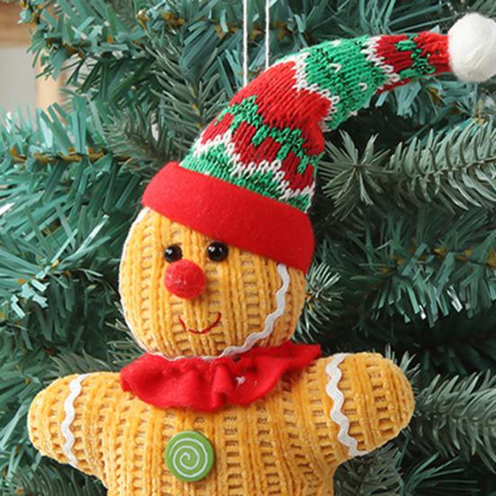 1/2 шт. Фигурка пряничного человечка, рождественская плюшевая кукла в шляпе, пряничное подвесное украшение для рождественской елки, каминное украшение