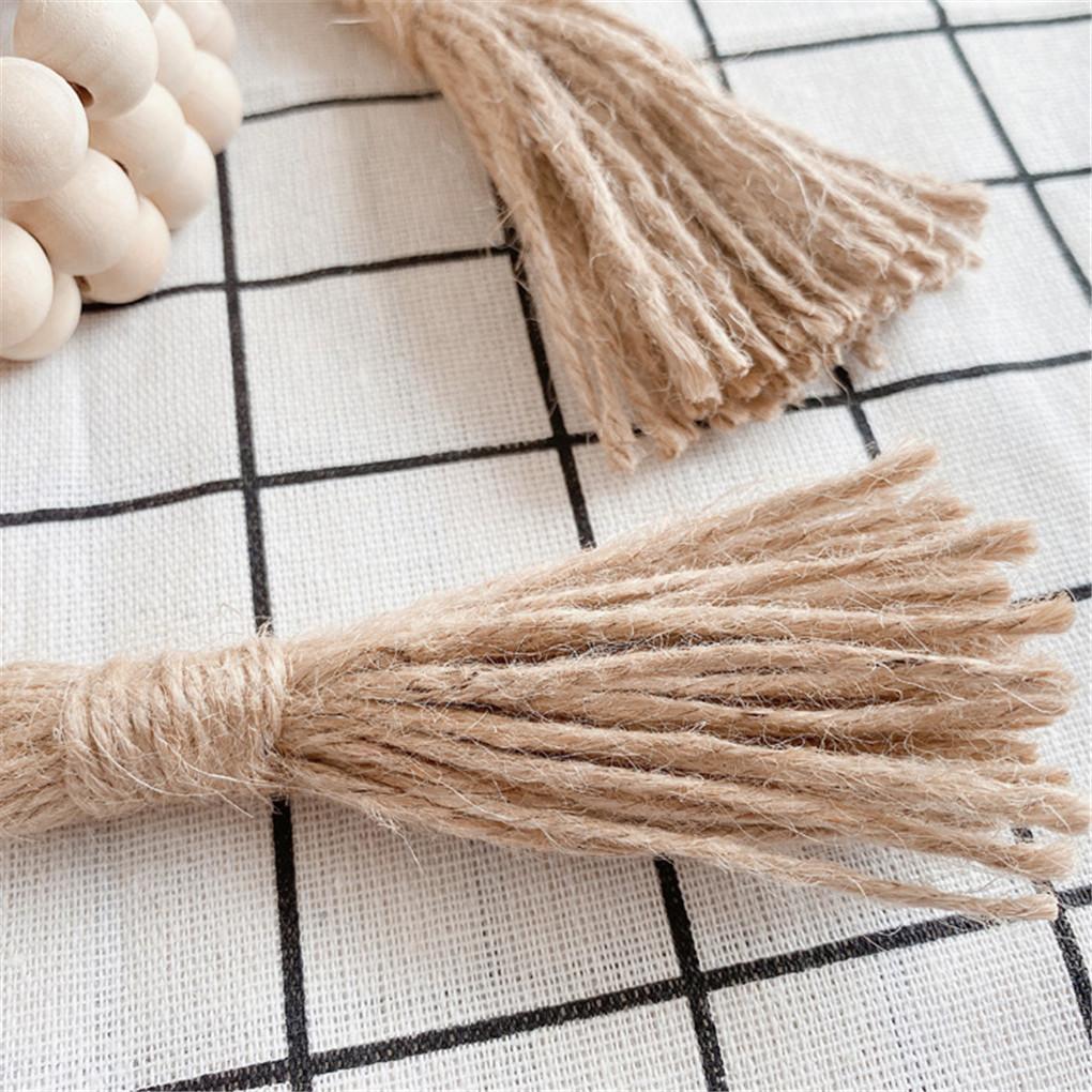 Nordic Wood Beads Garland with Tassel Farmhouse Beads Rustic Country Kids Home Wall Decor