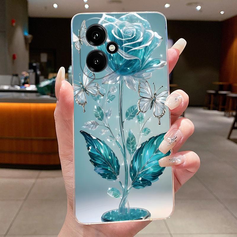 For Honor 400 5G Global Case DNY-NX9 Clear Soft TPU Silicone Butterfly Flower Cover For Huawei Honor400 Pro 5G Phone Shell Funda