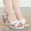 New Female Sandals 6/8.5CM High Heel Shoes Women Soft Leather Sandals Summer Shoes Ladies Sandals Platform Pumps