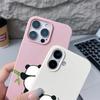 Чехол с текстурой кожи и мультяшной пандой для iPhone 16 15 14 Pro Max 13 12 Pro Max 11, противоударный, матовый, мягкий ТПУ, силиконовый чехол для телефона