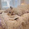 Cotton Bedding Four-piece Set Lace Quilt Cover Bed Sheet Pillowcase