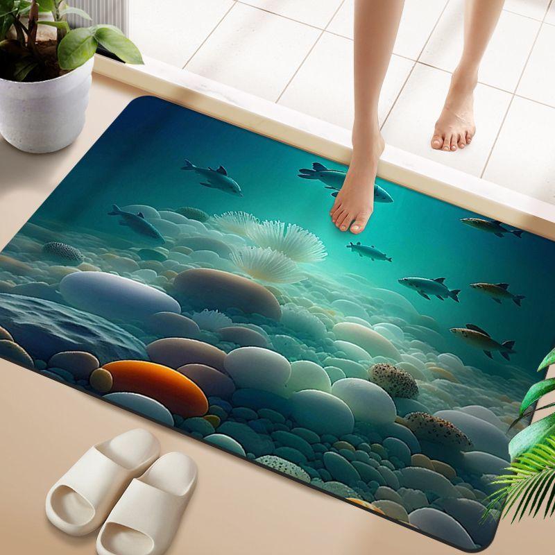 Bathroom Mud Diatom Home Soft Floor Mat Quickdrying Waterabsorbing Bathroom Nonslip Mat Toilet Restroom Foot Mat