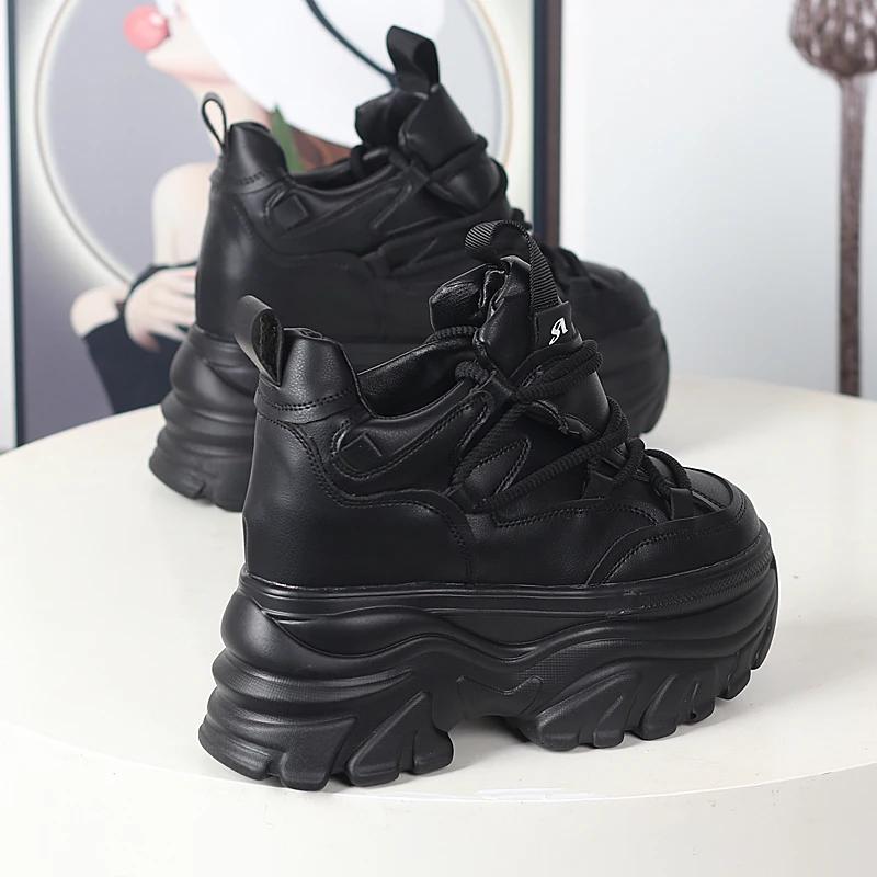 Мода 10СМ 12СМ Высокое Качество Натуральная Кожа Платформа Обувь Буффало Женские Повседневные Кроссовки Круглый Носок Брендовая Роскошь Папины кроссовки