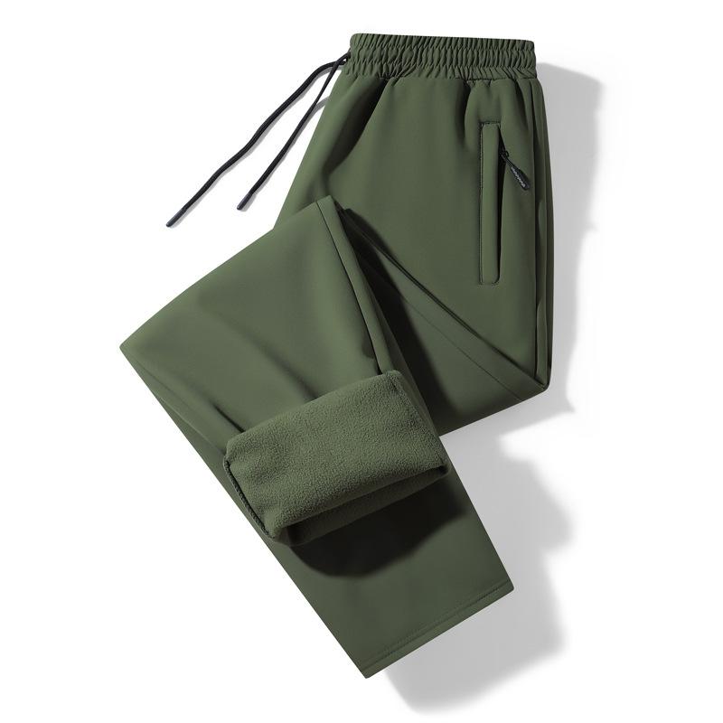 Новые мужские зимние толстые и флисовые повседневные спортивные брюки, теплые свободные ветрозащитные брюки для папы среднего возраста