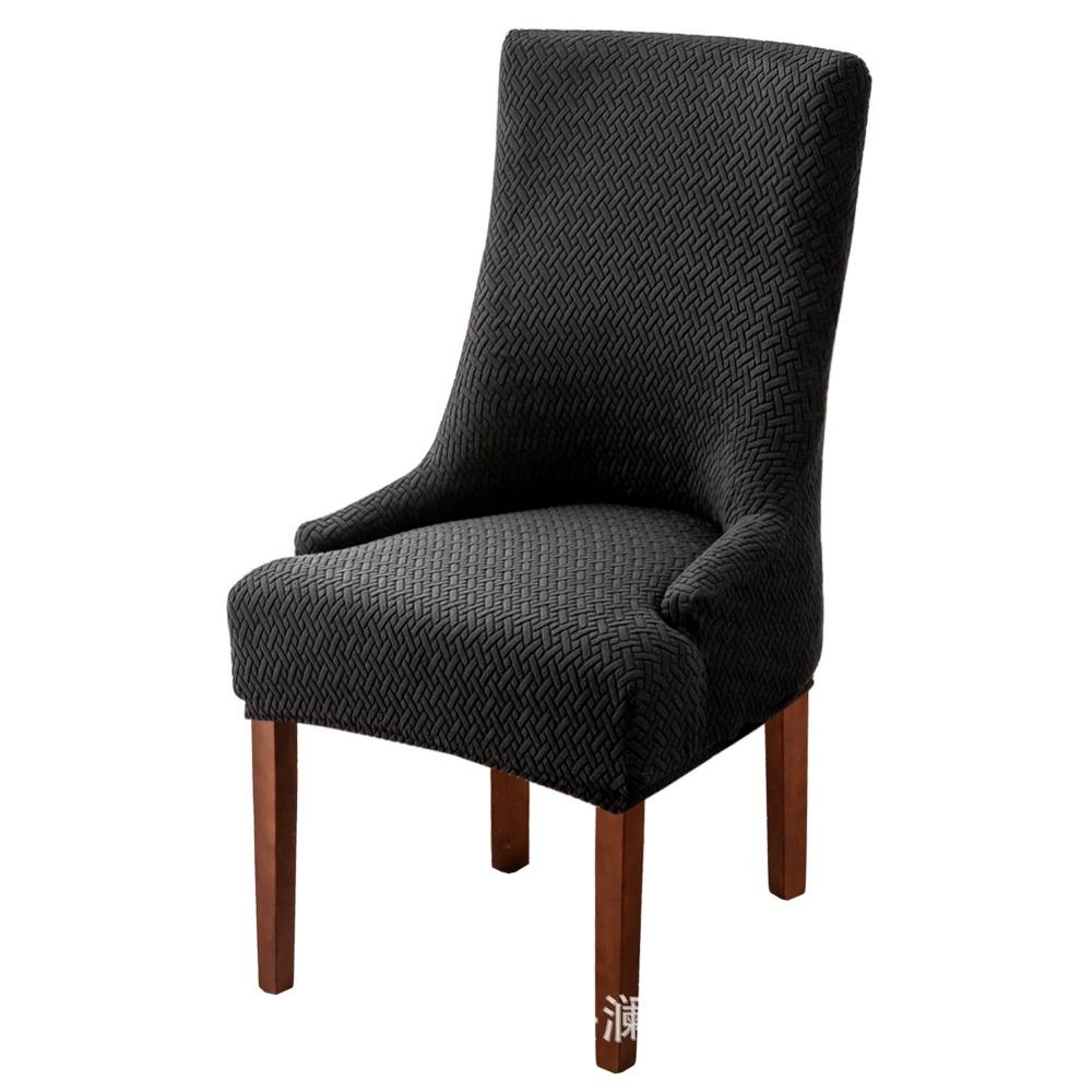 Растягивающиеся чехлы на сиденья стульев, длинные клетчатые жаккардовые чехлы на кресла, однотонные эластичные чехлы на обеденные стулья