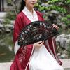 Colorful Hand Painted Fan Wooden Chinese Vintage Fan Portable Spanish Wood Fan  Home Decor