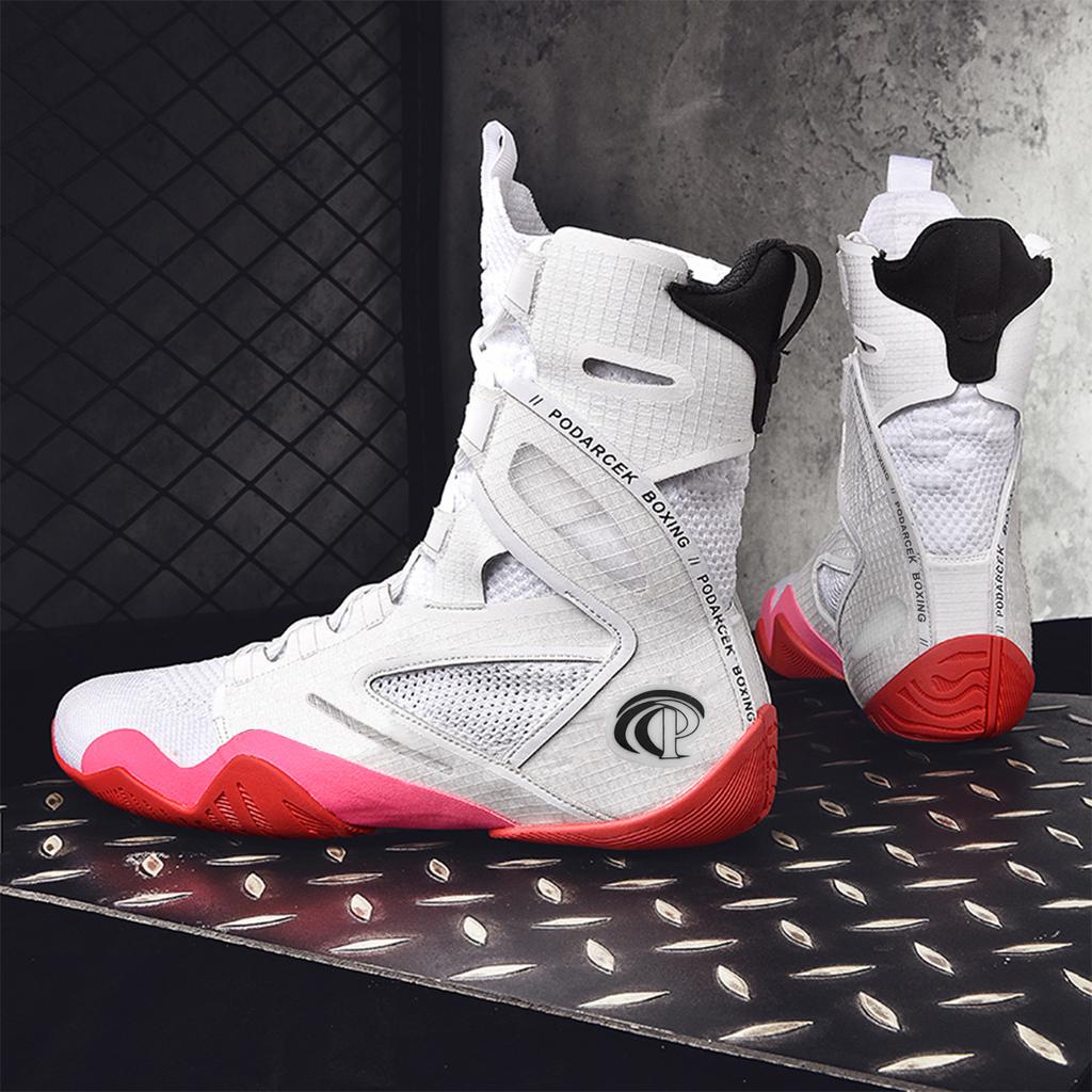 Мужские борцовки с высоким верхом Бесплатные спарринговые боксерки Нескользящие туфли для боевых искусств Кроссовки для тренировок в зале и фитнеса