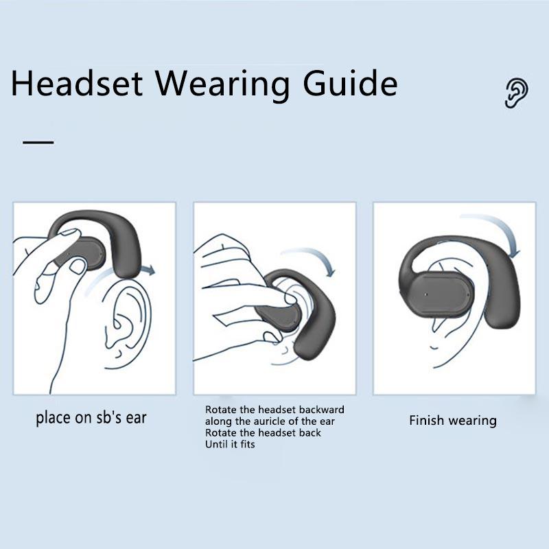 TWS Беспроводные наушники Bluetooth 5.3 с зажимом для ушей Hi-Fi стереогарнитура Спортивные наушники Водонепроницаемые бизнес-наушники с одним крючком для Xiaomi Huawei