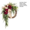 Artificial Hydrangea Wreath for Front Door 16 Inch Lifelike Floral Wreath with Burlap Bow for Door Wall Wedding Party Home Farmhouse Decoration