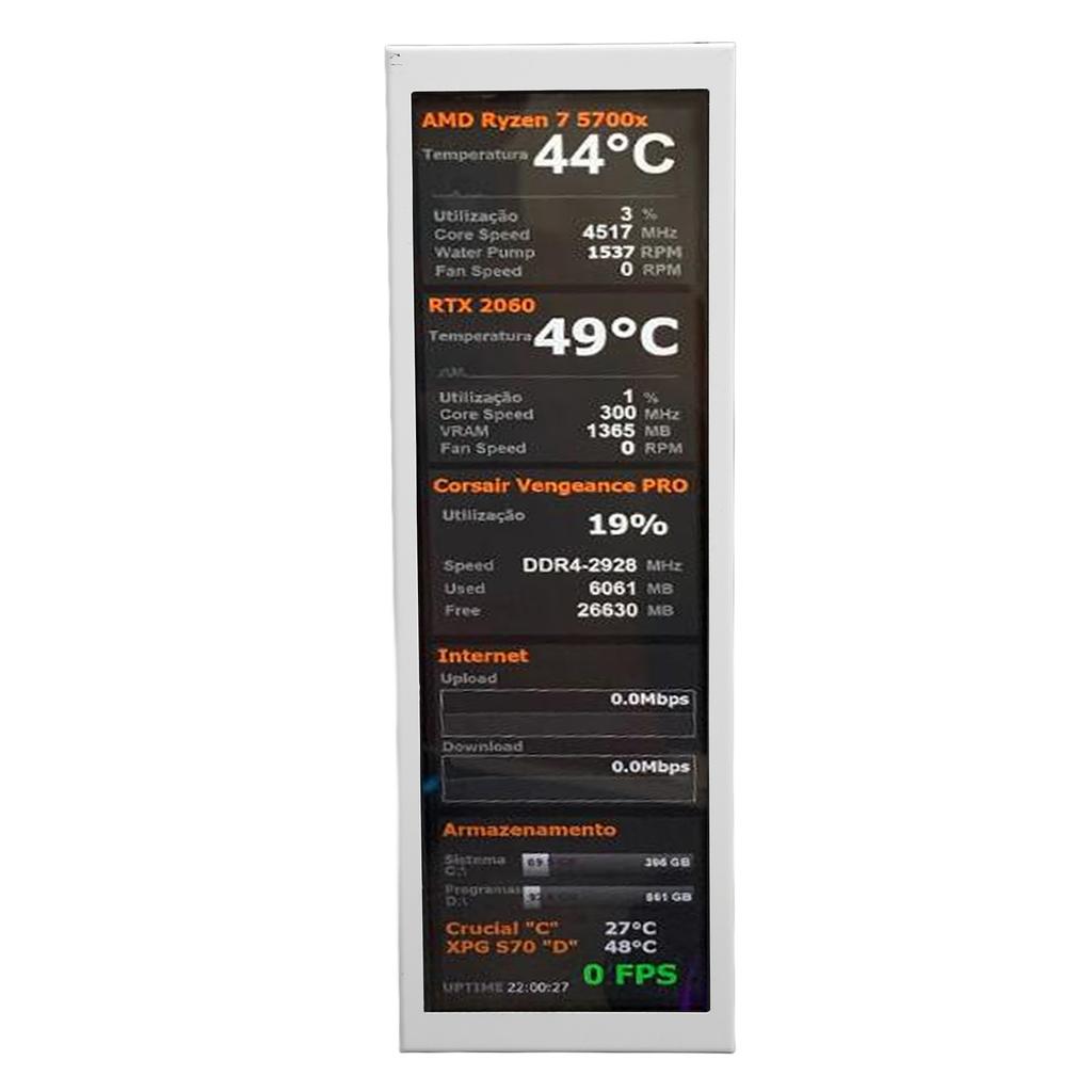 7.9-дюймовый монитор температуры ПК металлический корпус IPS CPU GPU SSD панель мониторинга температуры данных для оборудования AIDA64