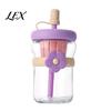 Portable Tea Travel Mug with Filter Glass Straw Cup, Detachable Filter, Macaron Color Flower Water Bottle for Scented Decor, Heat Resistant Mug, Home