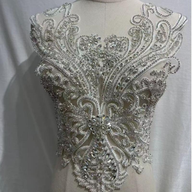 19 цветов Кристаллы ручной работы Бисер Кружево Пришивные Стразы Аппликации для Свадебных Костюмов Вечернего Платья Декор