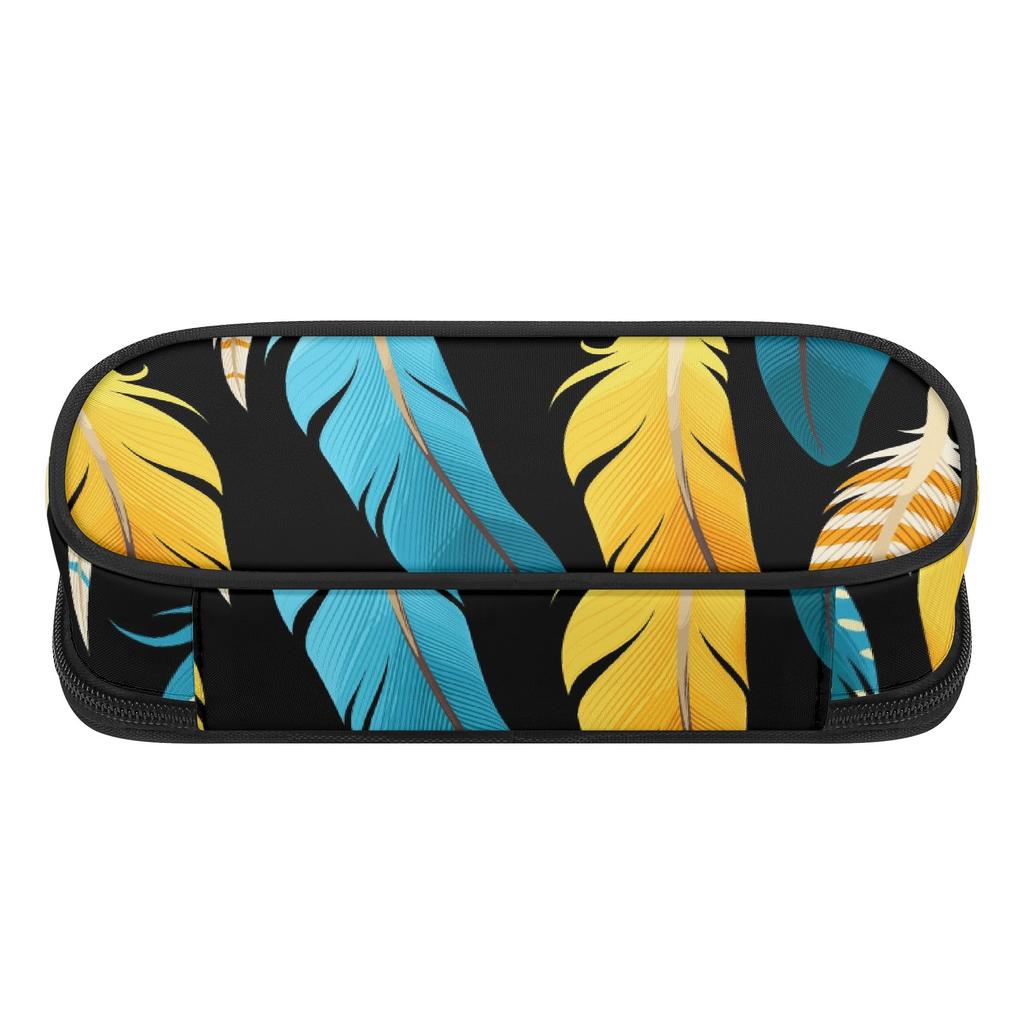 School Pencil Case Simple Design 300D Polyester Smooth Zipper with Mesh Pocket Removable Divider and Pen Slots for Boys Girls