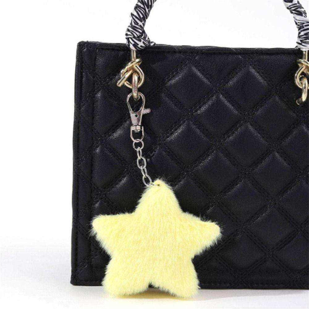 Pompom Pentagram Hairball Furry Star Doll Star Key Chain Lovely Star Plush Pendant Handbag