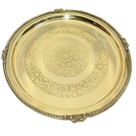 Обеденная тарелка Thali Brass Puja Plate Heavy Duty Large Plate Tableware Serviсe