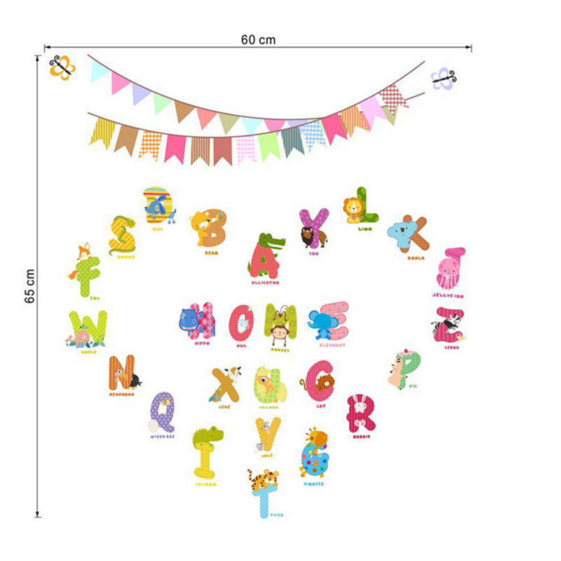 Наклейки на стену с изображением животных из мультфильмов, съемные наклейки для детской комнаты, домашний декор