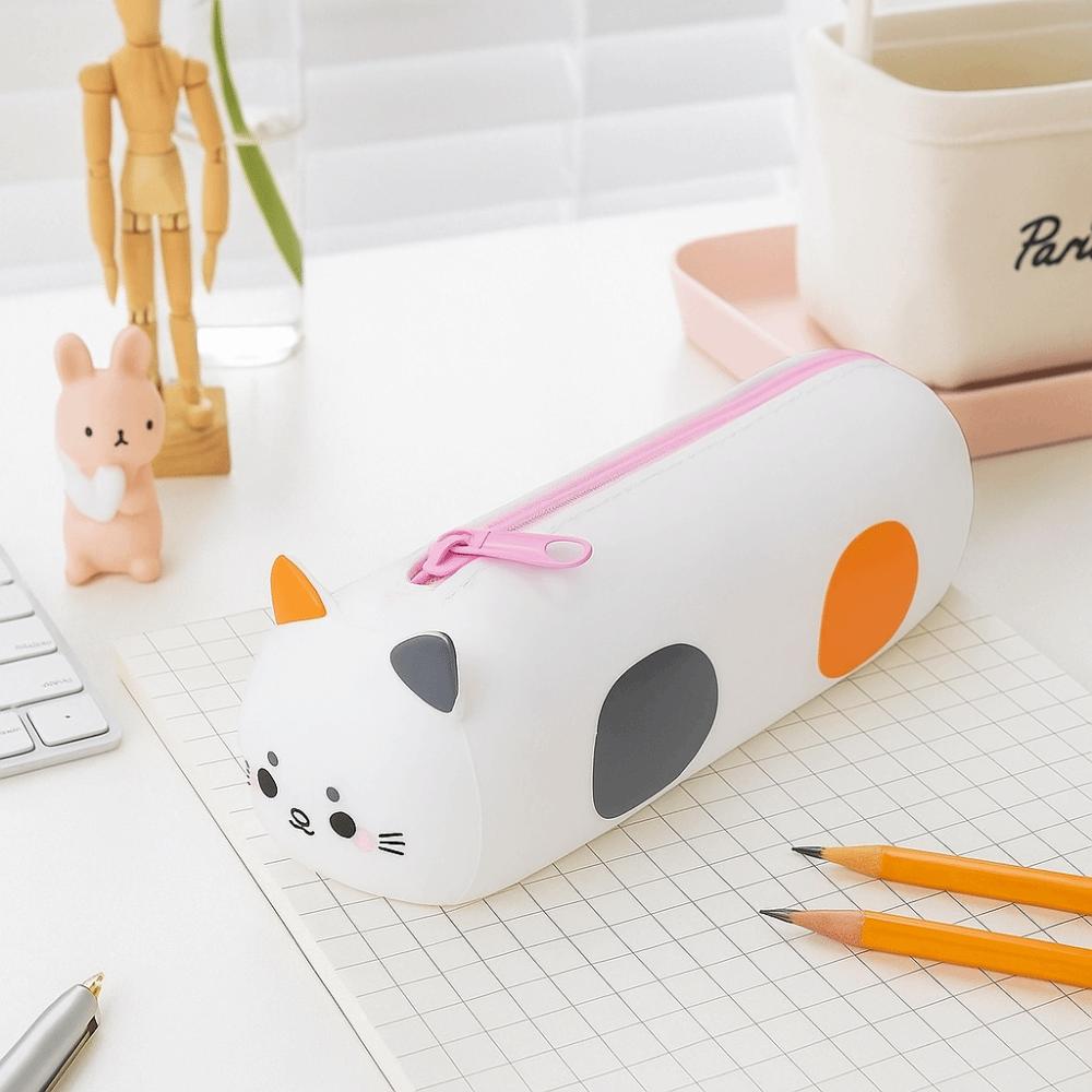 Silicone Material Portable Stationery Box Cartoon Animal Pencil Case  School Supplies