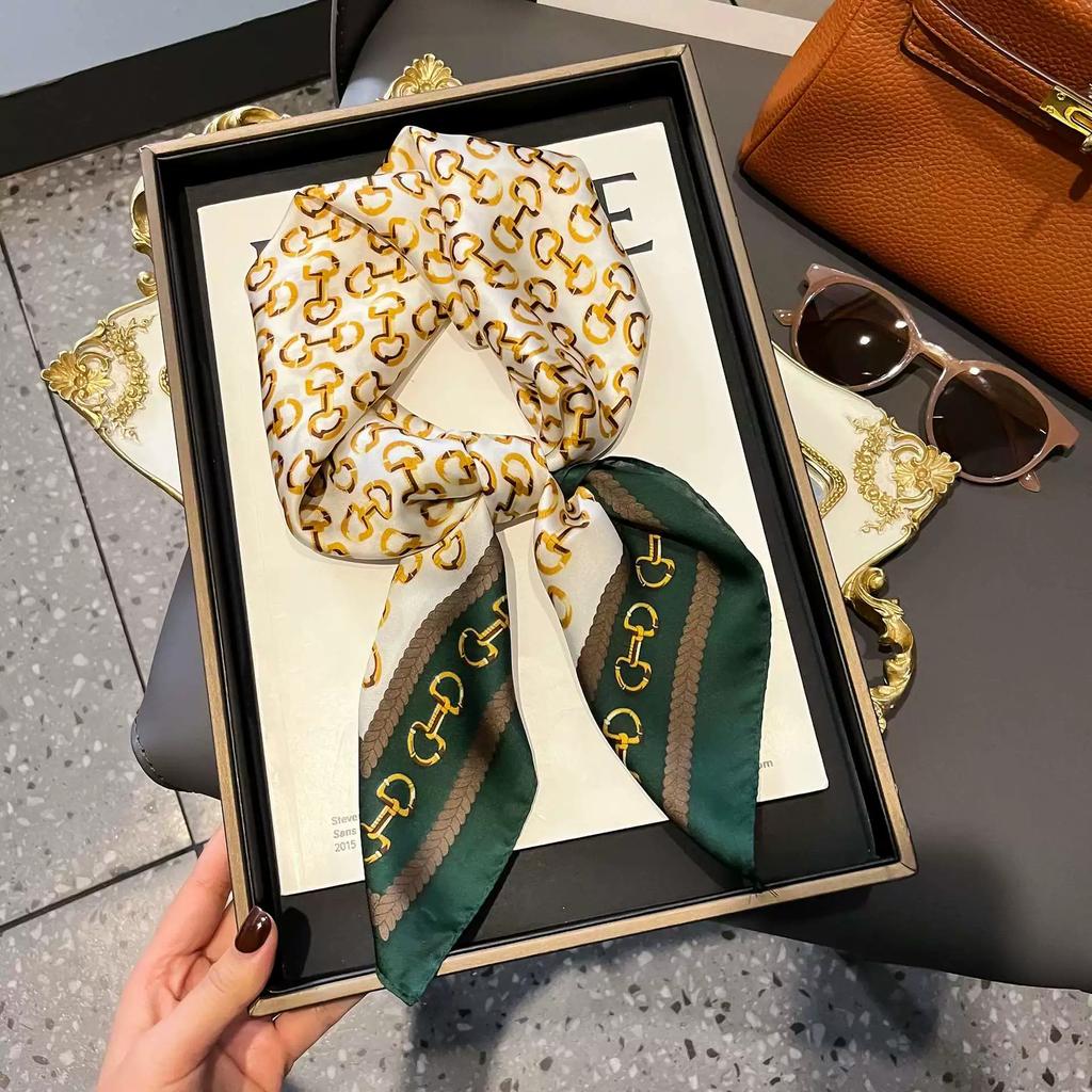 53*53cm Silk Scarves for Woman Fashionable Pattern Smooth To The Touch Spring Summer Sun Protection Silk Scarf