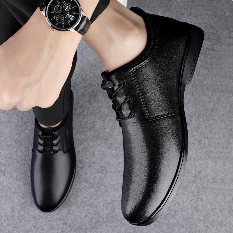 Нескользящая деловая обувь на шнуровке, универсальные туфли-оксфорды, натуральная кожа, мужские деловые туфли, дышащая мужская повседневная обувь
