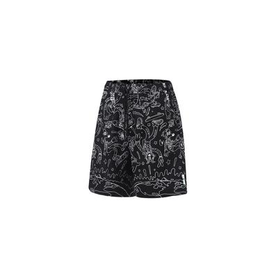 Li Ning X Steven Harrington Экологичные принтованные трикотажные спортивные шорты мужские шорты черные белые AKST053-1