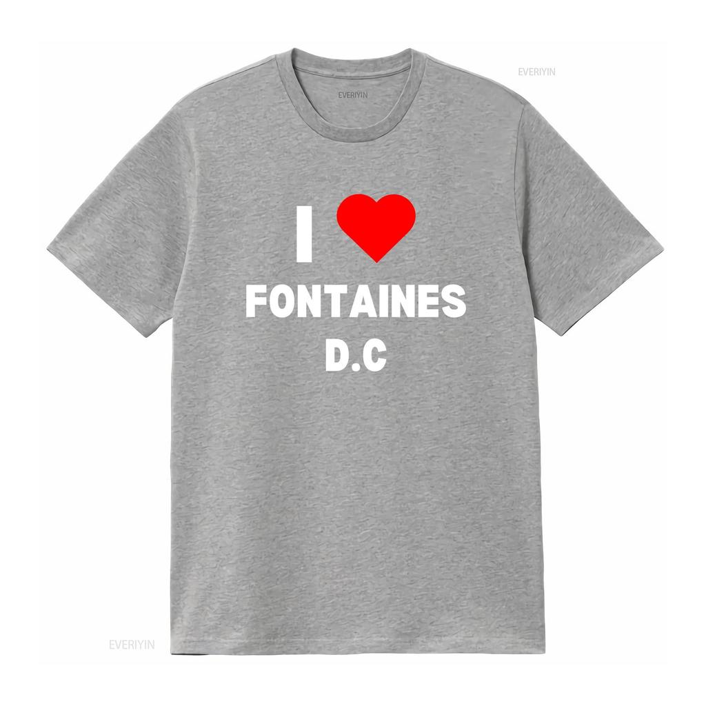 Стильная футболка I Heart Fontaines D C Indie для модных людей винтажная стирка мужская эластичная дышащая