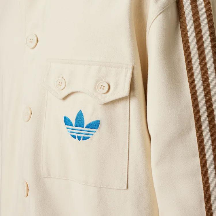 Adidas Originals SS23 Adicolor 70s Retro Series однобортная мужская куртка с длинным рукавом бежевого цвета IP6988