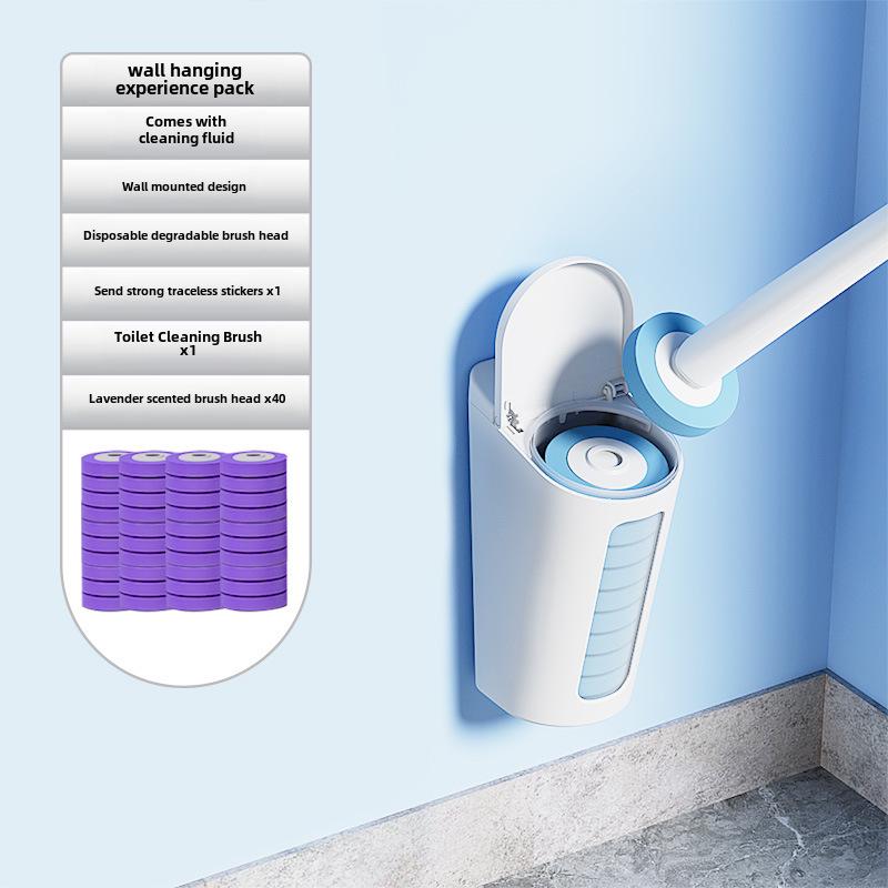 Одноразовая настенная щетка для чистки ванной комнаты со сменными головками