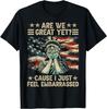 Новая мужская футболка из чистого хлопка с принтом американского флага "Are We Great Yet" для повседневной носки, дышащая и удобная графическая футболка