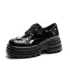 2024new Butterfly Square Toe Small Leather Shoes Thick Bottom Elevated Increase 2024new Fashion Casual Women Shoes Autumntime