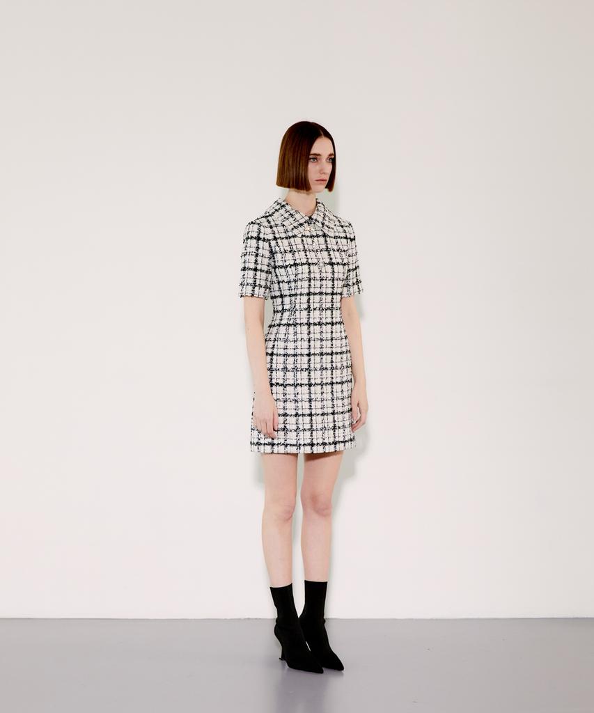 Chaenyuyog Detatchable Collar Dress [Black Check]