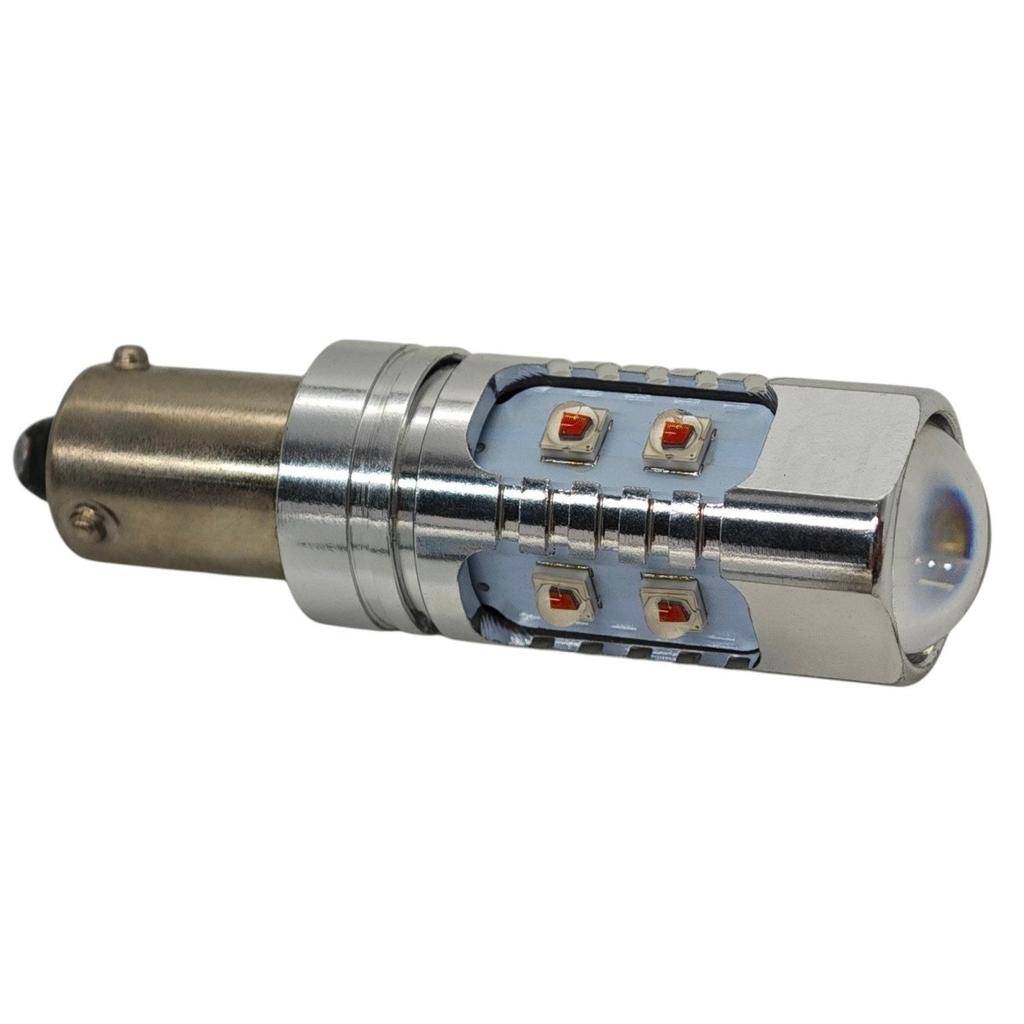 2 Pcs H21W LED Bulb BAY9S 12-24V CANBUS Orange USA