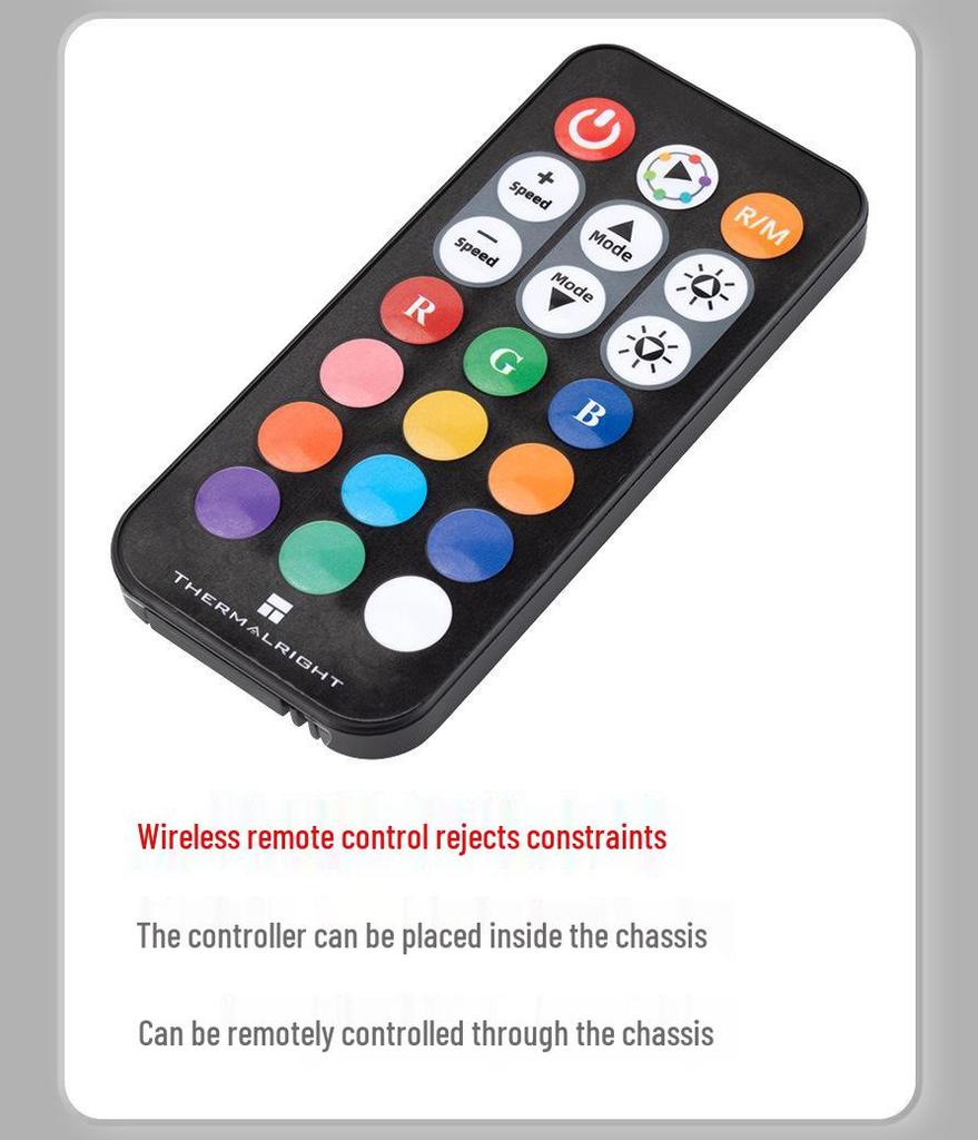 Концентратор для вентиляторов Thermalright TL-ARGB X12 с пультом дистанционного управления подсветкой черного цвета