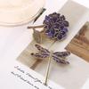 Metal Women Man Lilac Flower Party Dragonfly Brooch Pin Fashion Jewelry Badge Collar Accessories