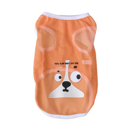 Стильная удобная летняя крутая сетчатая жилетка для собак, дышащая футболка с мультяшным принтом для кошек