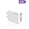 Универсальное многопортовое зарядное устройство 120 Вт: 3 порта PD и 2 USB для устройств Apple (EU / US / UK Plug)