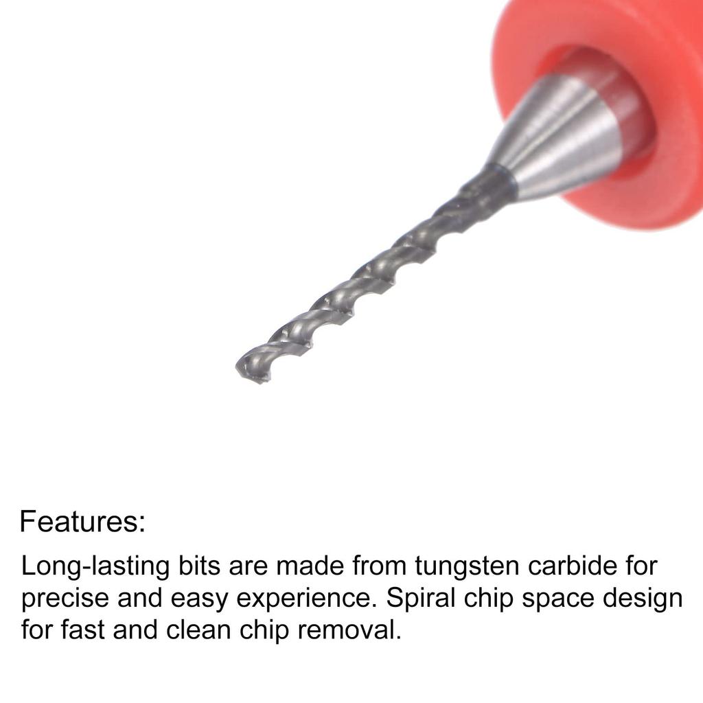 uxcell Micro PCB Drill Bit Set 3.175mm Shank 0.95mm Solid Tungsten Carbide CNC Engraved