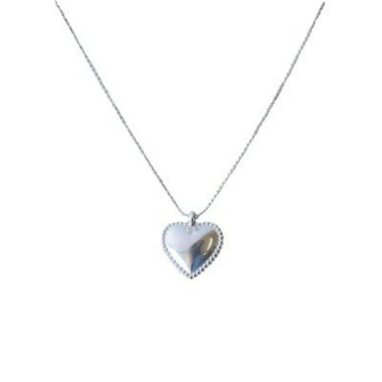Серебряное ожерелье-сердце Su Chuang S925 - Элегантная кружевная цепочка на ключицы для женщин