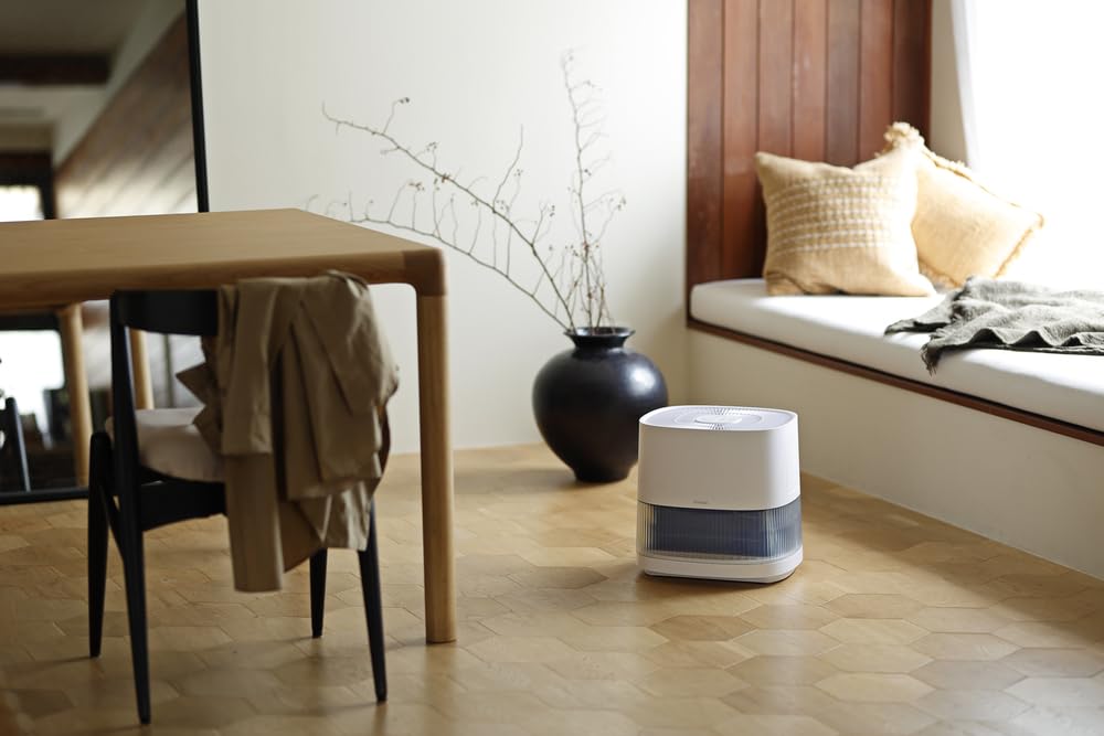 Увлажнитель воздуха Shiroka с испарительным эффектом, поддон для подачи воды, регулируемая подача воды, антибактериальный режим увлажнения с ионами, 4 режима таймера выключения, подходит для всех