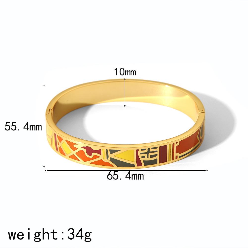 Новый окрашенный браслет из титановой стали с эмалью, персонализированный ретро-браслет с пряжкой высокого класса из нержавеющей стали, браслет