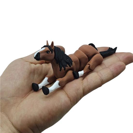 3D-печатная фигурка лошади с подвижными суставами, имитация лошади, для снятия стресса, шарнирная животная фиджет-игрушка, настольное украшение