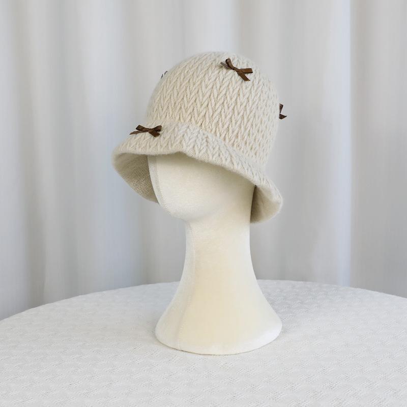 Вязаная шерстяная шапка детская осенне-зимняя ветрозащитная и теплая шляпа-ведро, подчеркивающая маленькое лицо, универсальная шапка-панама с защитой ушей