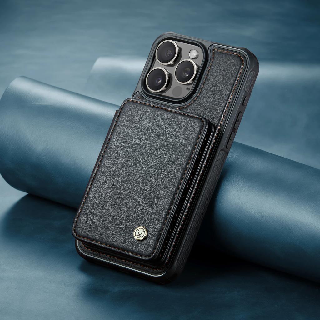 2 in 1 Magnetic Cards Solt Detachable Wallet Leather Case For iPhone 16 Pro Max 15 14 Plus 13 12 11 7 8 SE 2022 Bag Pocket Cover